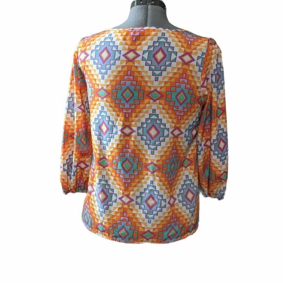 Women's Peach Love California  Long Sleeve Chiffon Colorful Top, Size Medium - Picture 2 of 5